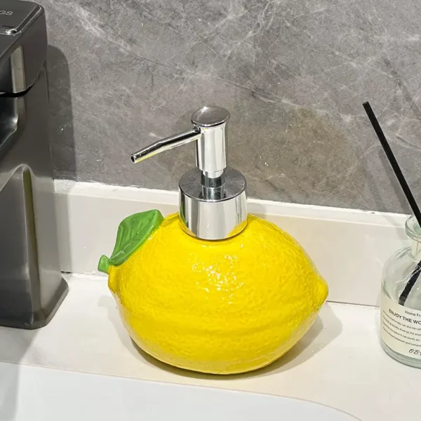 Lemon-Shaped Ceramic Lotion Dispenser