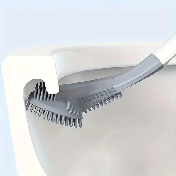 Wall-Mounted Silicone Toilet Brush with Holder
