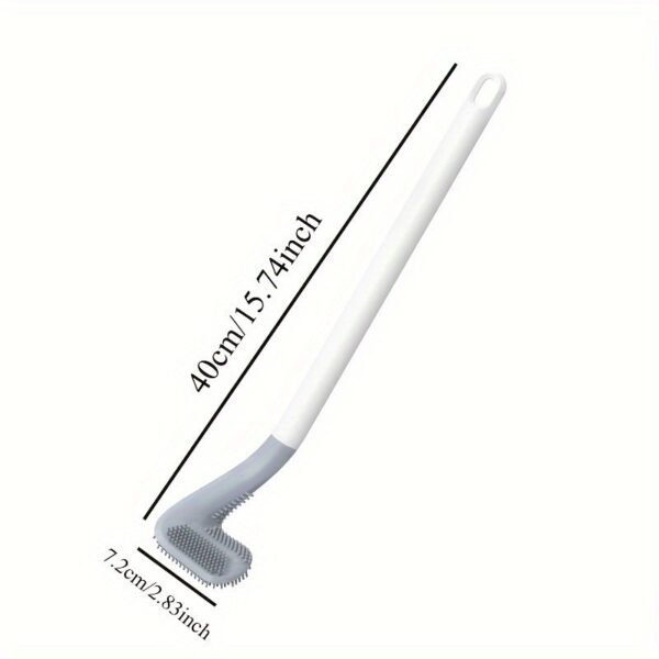 Wall-Mounted Silicone Toilet Brush with Holder
