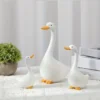 3-Piece Decorative Goose Resin Statue Set
