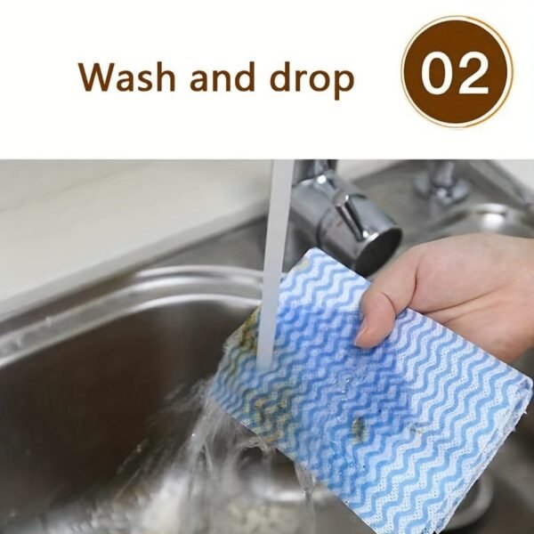 50-Piece Thickened Dish Cleaning Cloth Roll