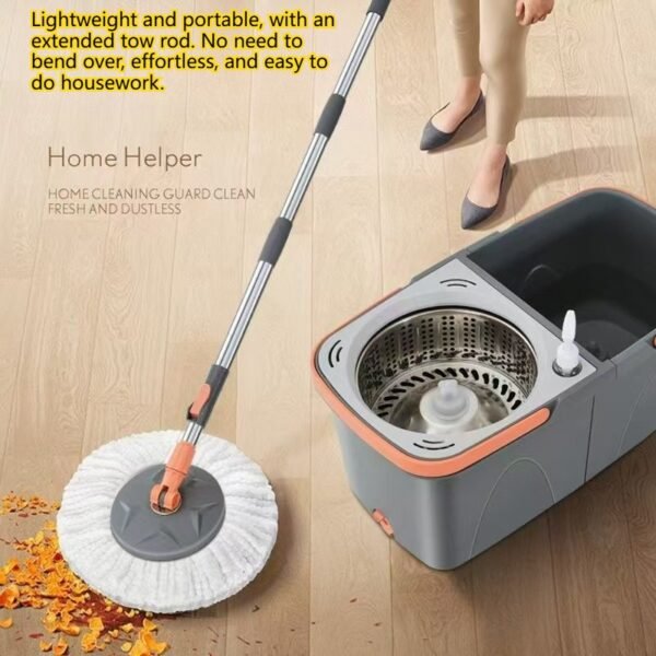 Split-System Rotating Mop with Dual Water Buckets