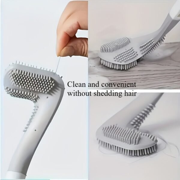 Wall-Mounted Silicone Toilet Brush with Holder