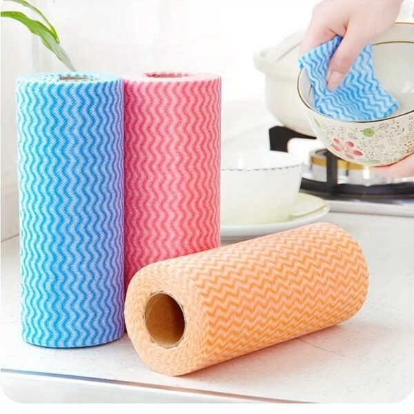 50-Piece Thickened Dish Cleaning Cloth Roll