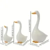 3-Piece Decorative Goose Resin Statue Set