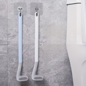 Wall-Mounted Silicone Toilet Brush with Holder