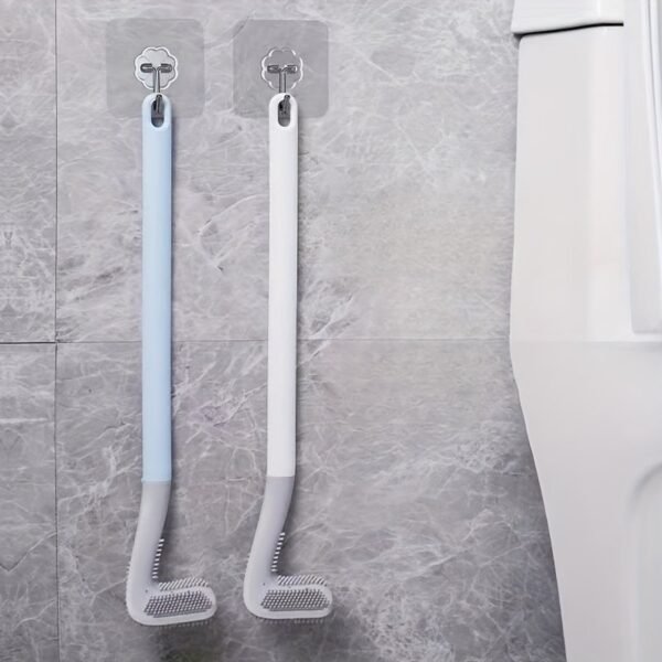 Wall-Mounted Silicone Toilet Brush with Holder