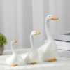 3-Piece Decorative Goose Resin Statue Set