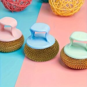 Stainless Steel Sponge Scrubber with Handle