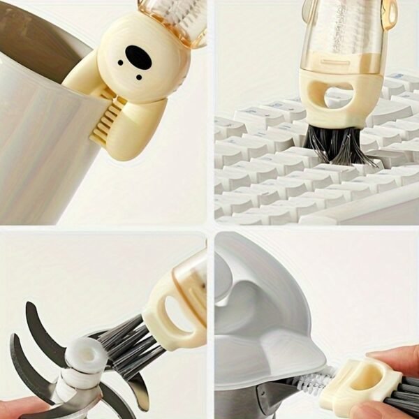 Cute Bear Multi-Function Cleaning Brush with 4 Detachable Heads